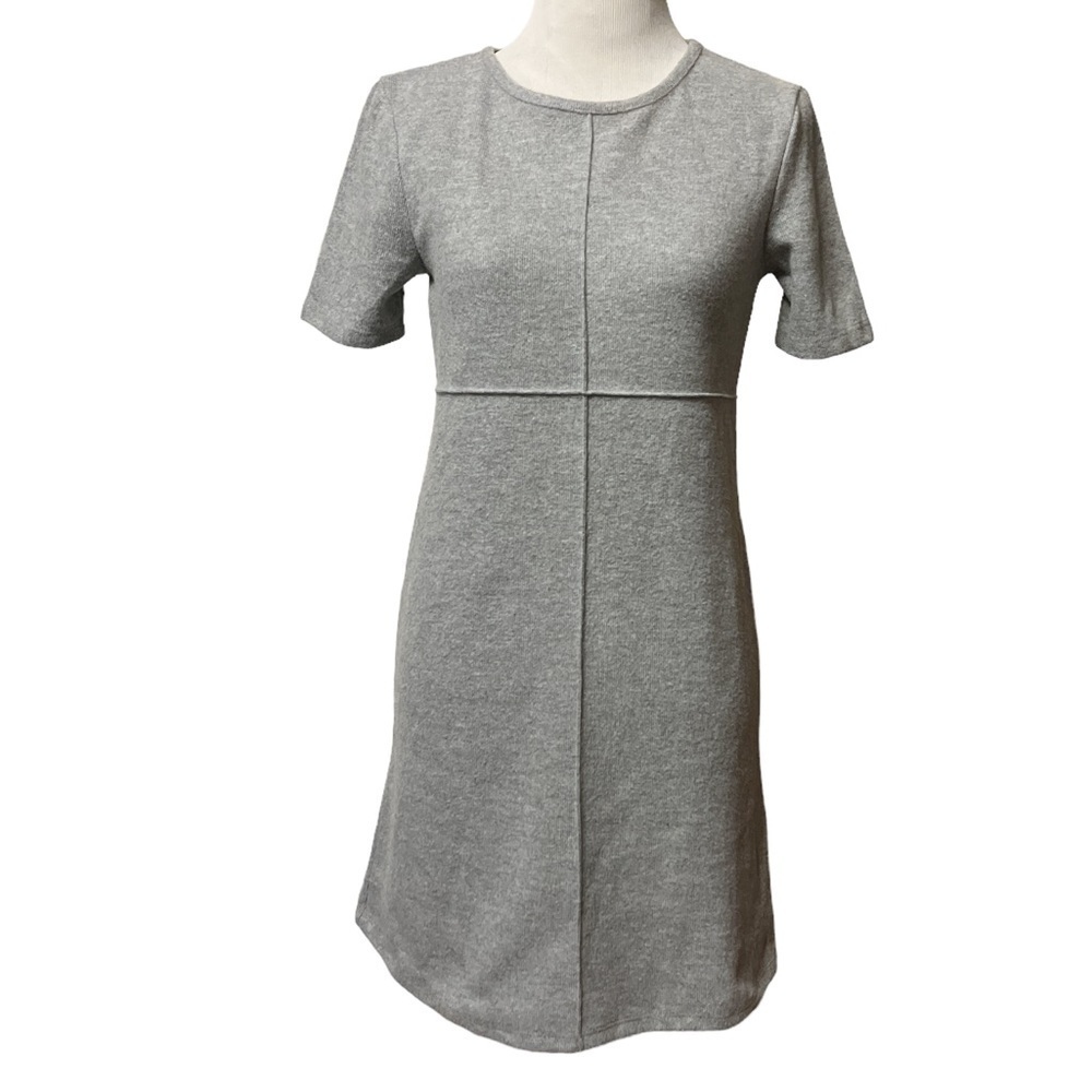 Zara gray short sleeve tight weave dress, new, small